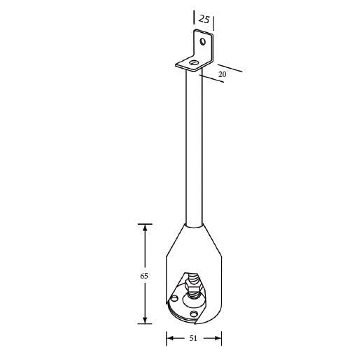 Adjustable Partition Leg Single Fix 150mm - Image 3