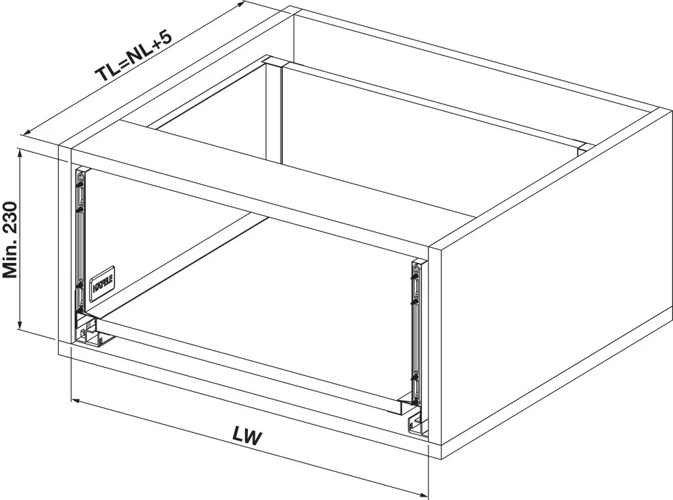 Alto Slim Drawer Set 450mm x Drawer Side Height 135mm - By Hafele - Image 6