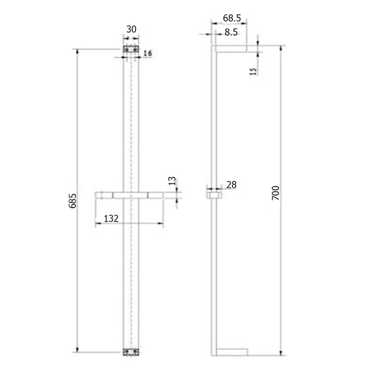 BKS104 Square Sliding Rail Shower - Image 4