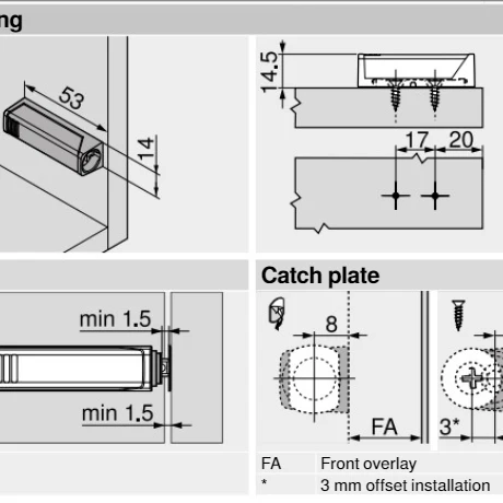 Blum Tip On Adapter Plate Short - 956.1201 - Image 3