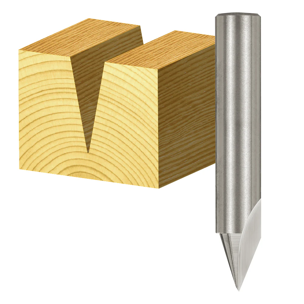 Carbitool Single Flute – 45° Vee Groove Bit 1/2 Shank