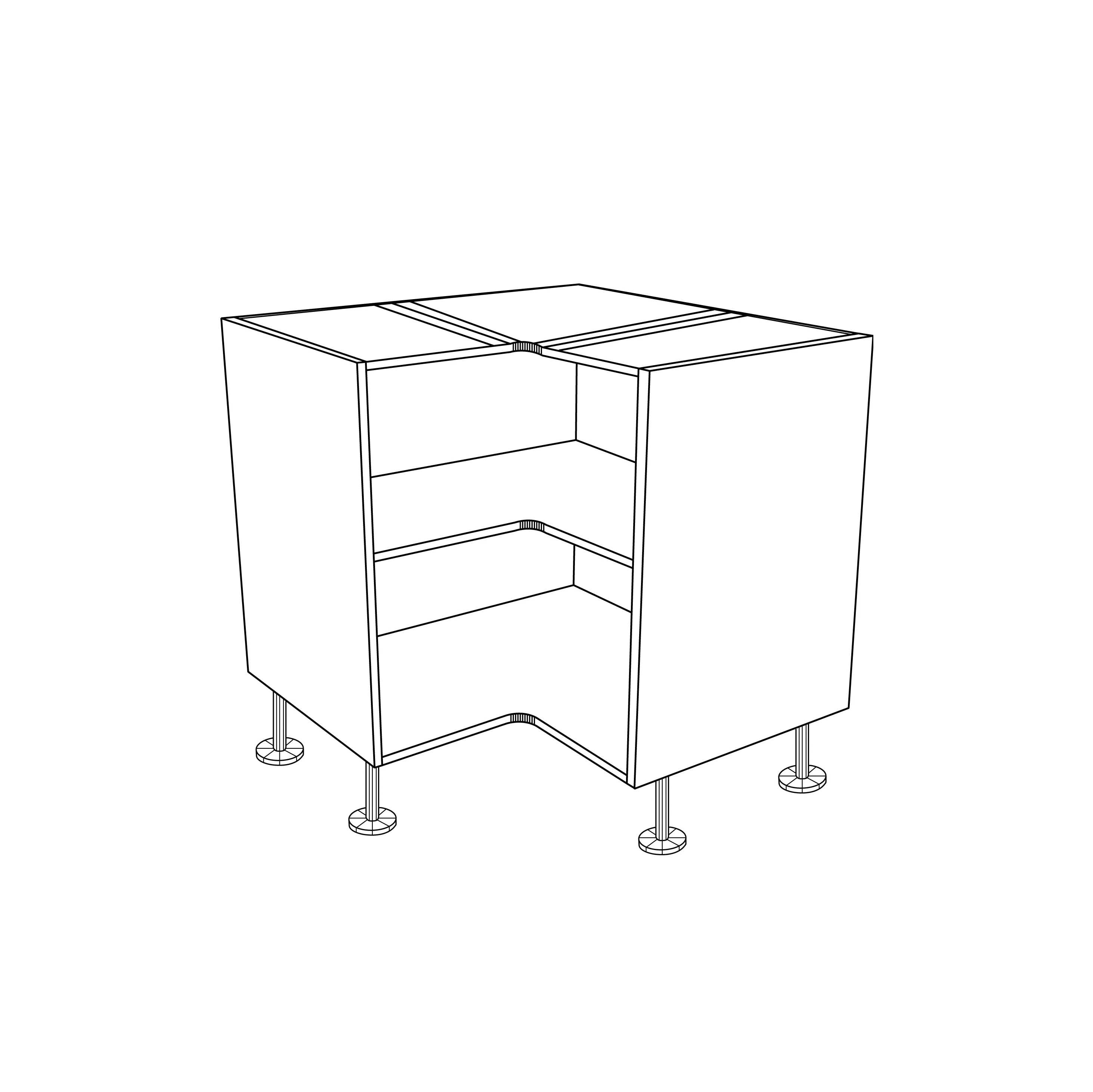 Floor Corner Cabinet 900x900mm