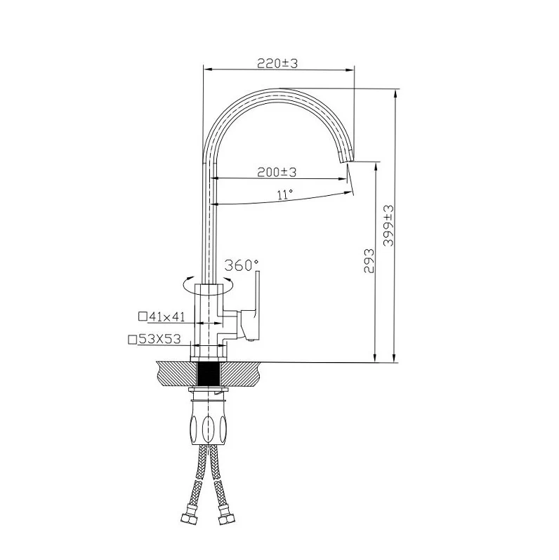 Gooseneck Kitchen Mixer Tap BKM501 - Image 5