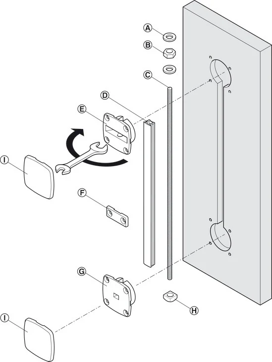 Hafele Planofit Door Straightener Door Set - Up To 2400mm White - By Hafele - Image 4