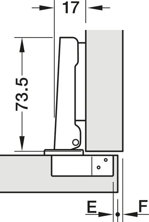 Hafele Soft-Close Hinge 110° Metalla 310 SM - With Mounting Plate - Image 6