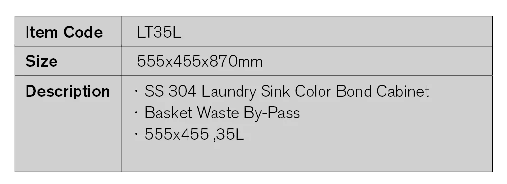 Single Laundry Tub Cabinet - 35L - Image 3