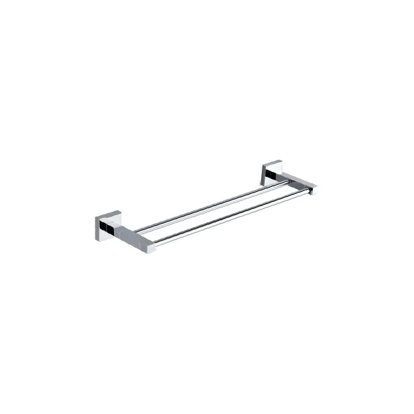 600mm Square Double Towel Rail BK501 - 600