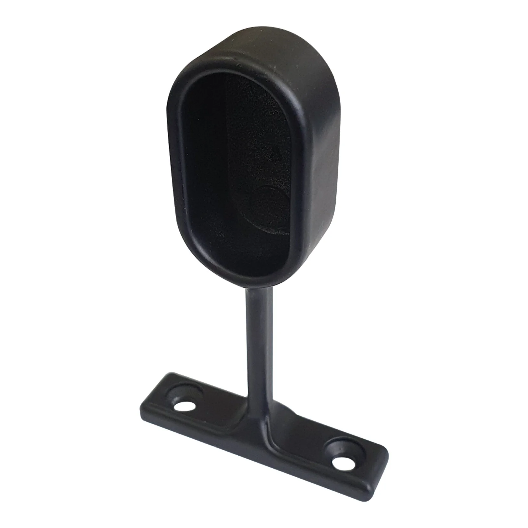 Wardrobe End Flange With Arm - Oval Black