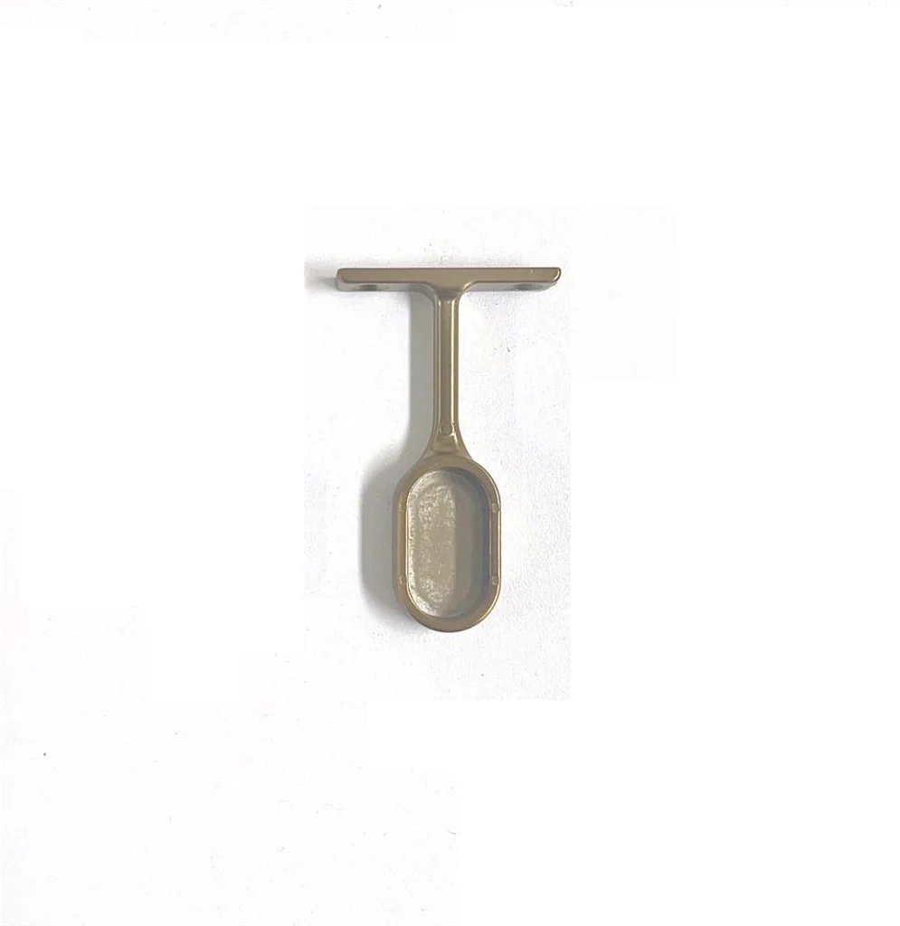 Wardrobe End Flange With Arm - Oval Brushed Brass