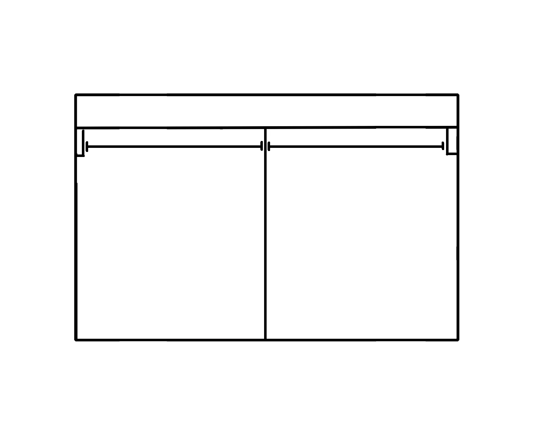 Wardrobe From 1600mm-2400mm Width - 2 Hangers - WR24H