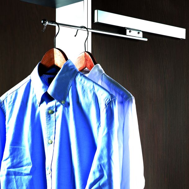 Wardrobe Telescopic Rod - Black or Chrome - Image 4