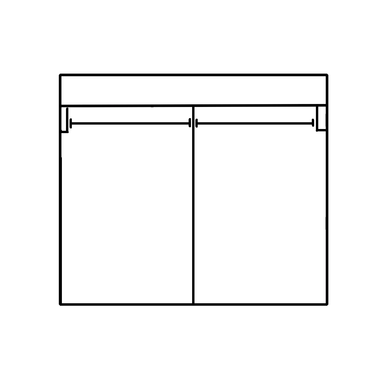 Wardrobe up to 1600mm Width - 2 Hangers - WR16H