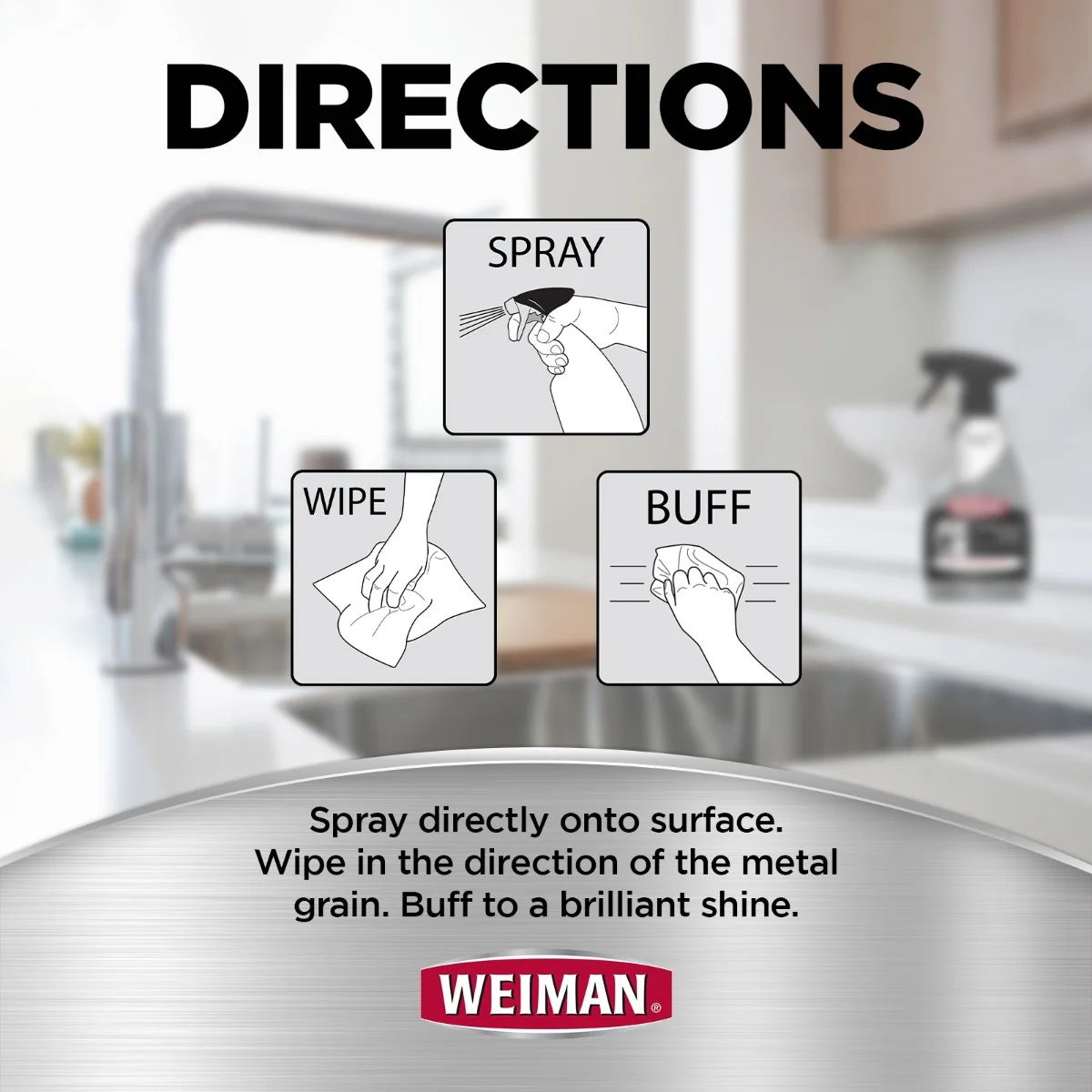 Weiman Stainless Steel Cleaner & Polish Spray - Image 3