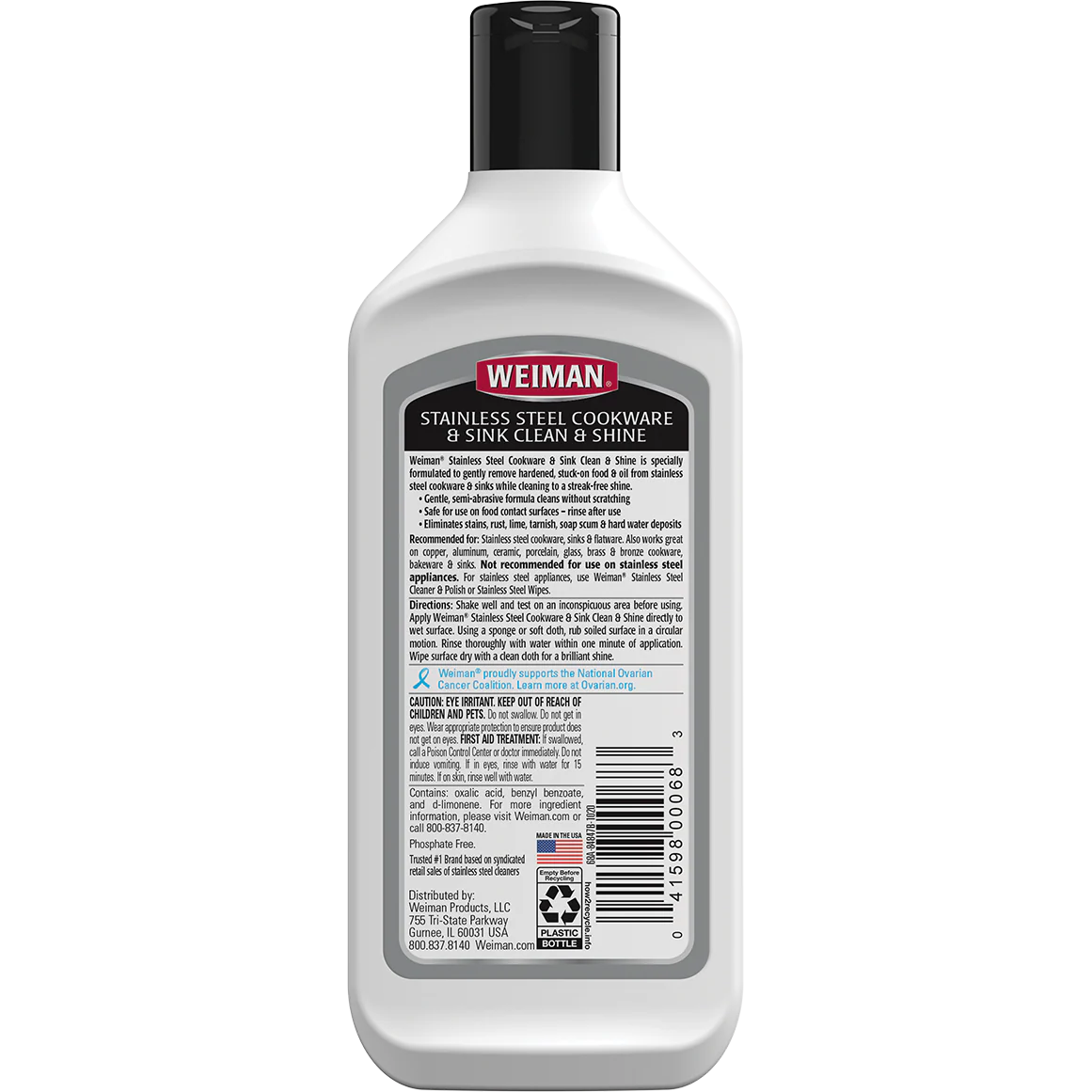 Weiman Stainless Steel Sink Cookware Cleaner & Polish - Image 2